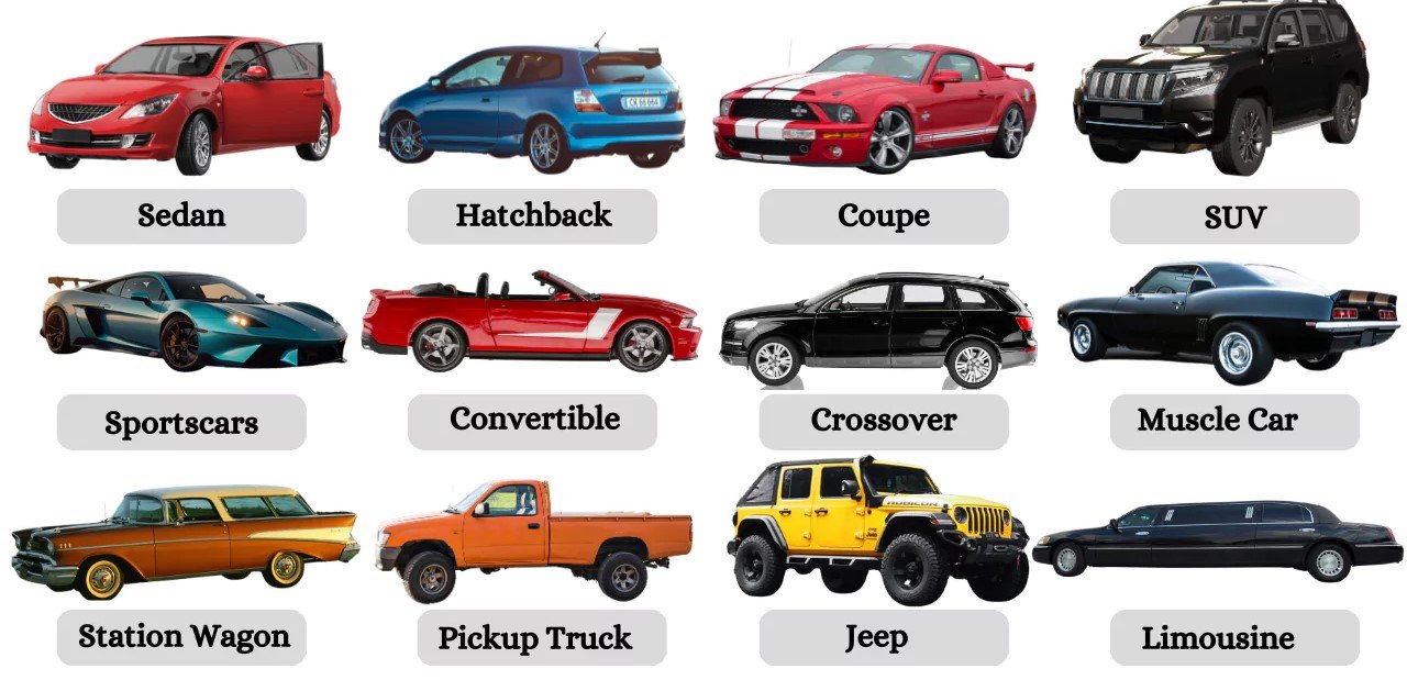 How are passenger vehicles categorized (e.g., sedans, SUVs, hatchbacks)?