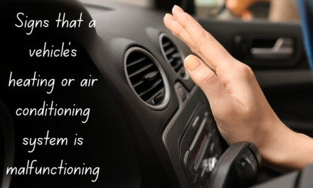 What are the signs that a vehicle’s heating or air conditioning system is malfunctioning?
