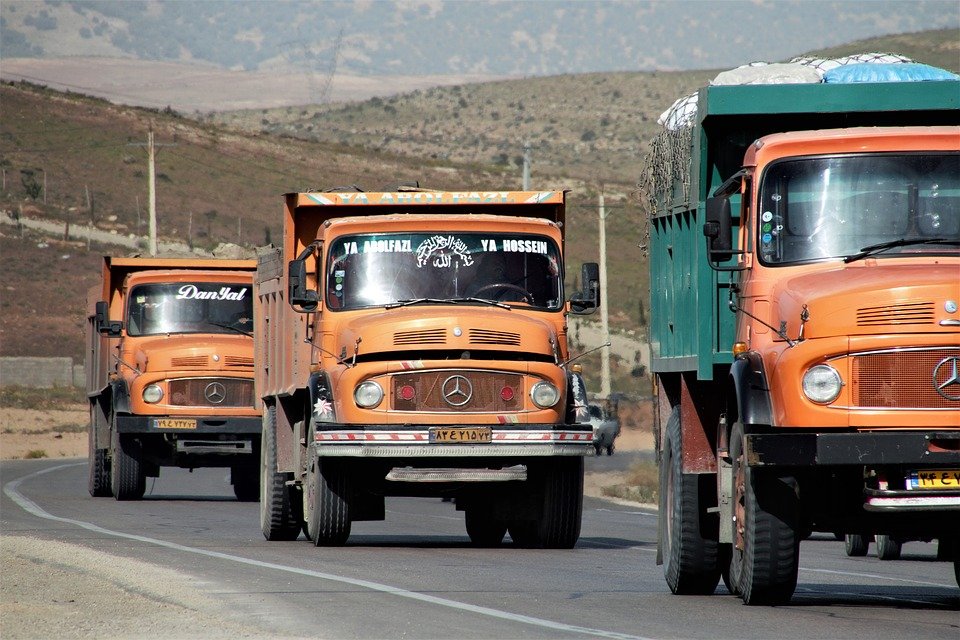 What materials are commonly used in the construction of heavy trucks?